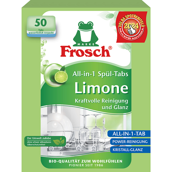 Frosch Eko All-in-1 Zitrone Geschirrspültabs, 50 Stk