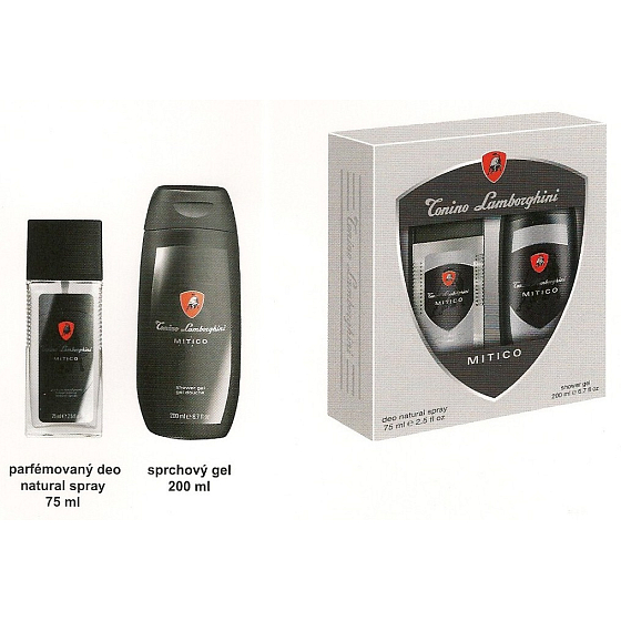 Tonino Lamborghini Mitico parfümiertes Deodorantglas für Männer 75 ml + Duschgel, Kosmetikset
