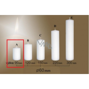 Lima Gastro glatte Kerze weißer Zylinder 60 x 90 mm 1 Stück