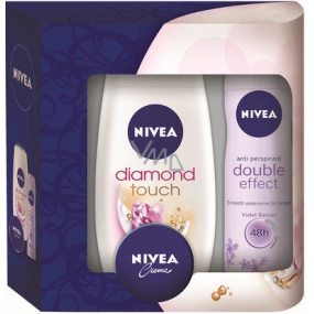 Nivea Double Antitranspirant Spray 150 ml + Diamond Touch Duschgel 250 ml + Creme 30 ml für Frauen Kosmetikset