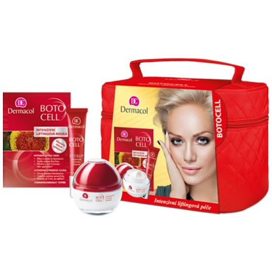 Dermacol Tagescreme 50 ml + Augen- und Lippencreme 15 ml + Lifting-Maske 2 x 8 g + gesteppter Beutel, Kosmetikset