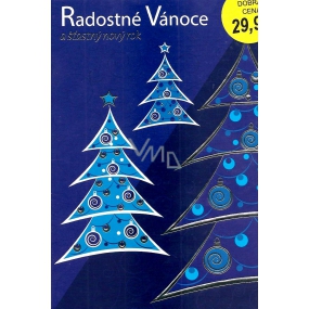 Nekupto Weihnachtsgrußkarte Freudiger Weihnachtsblauer Baum