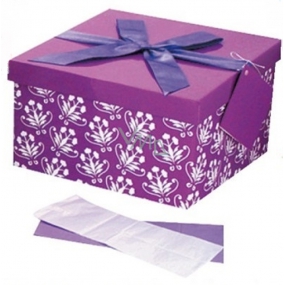 Angel Folding Geschenkbox mit Band ganzjährig lila 22 x 22 x 13 cm