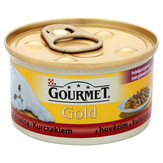 Gourmet Gold Cat Rind und Huhn Dose für erwachsene Katzen 85 g