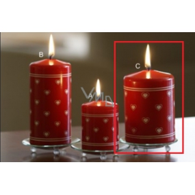 Lima Herzdruck Kerze rot Zylinder 70 x 100 mm 1 Stück