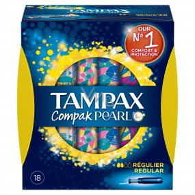 Tampax Compak Pearl Reguläre Frauentampons mit 18-teiligem Applikator