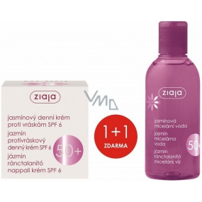 Ziaja Jasmine SPF 6 Tage Anti-Falten-Creme 50 ml + Jasmine 50+ Mizellenwasser 200 ml, Duopack