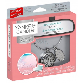Yankee Candle Pink Sands - Pink Sands Auto Duft Metall Silber Tag Charmante Düfte Set Geometrisch 13 x 15 cm, 90 g