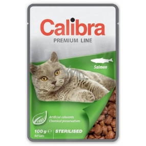 Calibra Premium Lachs in Sauce Alleinfuttermittel für erwachsene sterilisierte Katzen Tasche 100 g