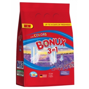 Bonux Color Caring Lavender 3 in 1 Waschpulver für farbige Wäsche 20 Dosen von 1,5 kg