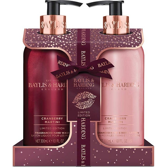 Baylis & Harding Cranberry Martini Reinigungsgel 300 ml + Körperlotion 300 ml, Kosmetikset