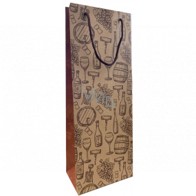 Nekupto Geschenktüte aus Kraftpapier für eine Flasche 15 x 40 cm Weinflaschen und Gläser