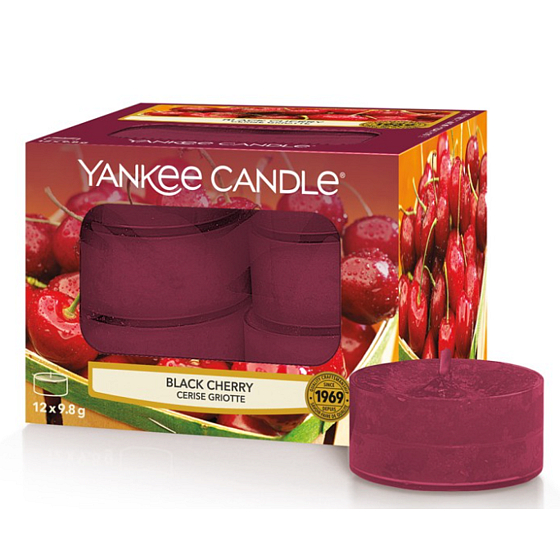 Yankee Candle Black Cherry - Reife Kirsche duftendes Teelicht 12 x 9,8 g