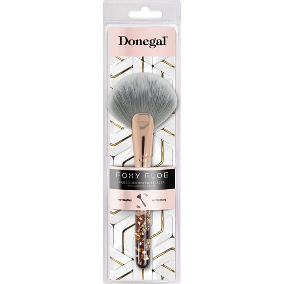 Donegal Foxy Floe Highlighter Pinsel mit synthetischen Samtborsten für Highlighter 17 cm