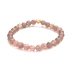Rosenquarz Armband elastisch Naturstein, Kugel 6 mm / 16 - 17 cm, AAA Qualität, Stein der Steine