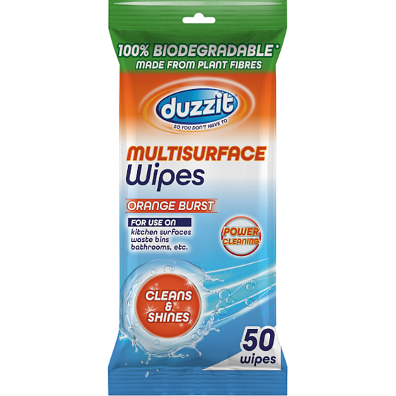 Duzzit Orange Universal Feuchte Reinigungstücher mit Orangenduft 50 Stück