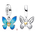 Charm Sterling Silber 925 Schmetterling, Tierarmband-Anhänger