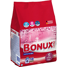 Bonux Radiant Rose Waschpulver, 18 Waschladungen