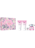 Versace Bright Crystal Pour Femme Eau de Toilette 90 ml + Körperlotion 100 ml + Duschgel 100 ml + Eau de Toilette 5 ml Miniatur, Geschenkset für Frauen