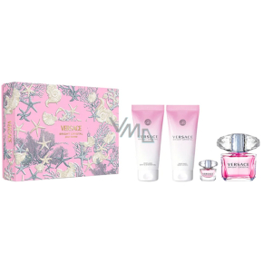 Versace Bright Crystal Pour Femme Eau de Toilette 90 ml + Körperlotion 100 ml + Duschgel 100 ml + Eau de Toilette 5 ml Miniatur, Geschenkset für Frauen Versace Bright Crystal Pour Femme Eau de Toilette 90 ml + Körperlotion 100 ml + Duschgel 100 ml + Eau de Toilette 5 ml Miniatur, Geschenkset für Frauen