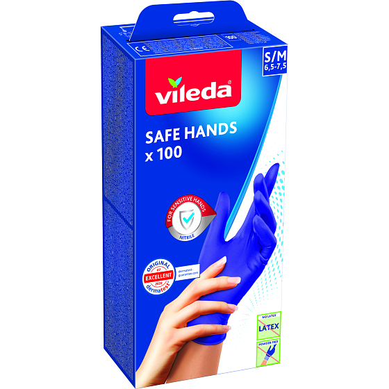 Vileda Simple jednorázové rukavice, S/M, 100 ks