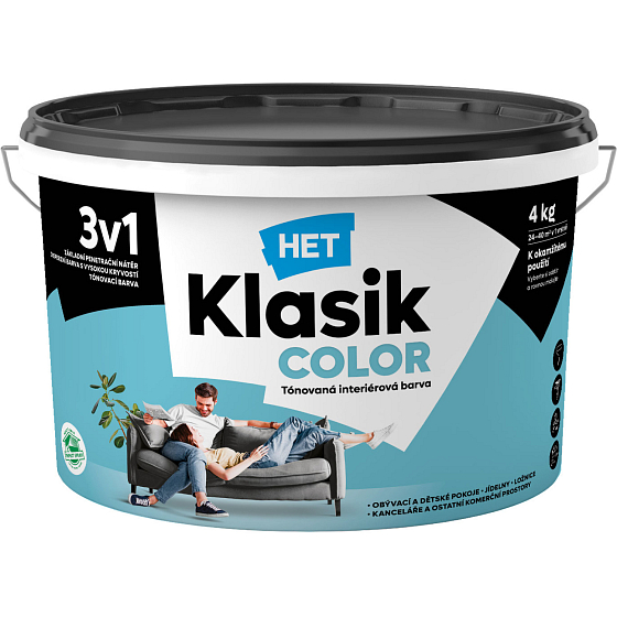 Het Klasik Color Malerfarbe, 0477 karibisches Blau, 4 kg