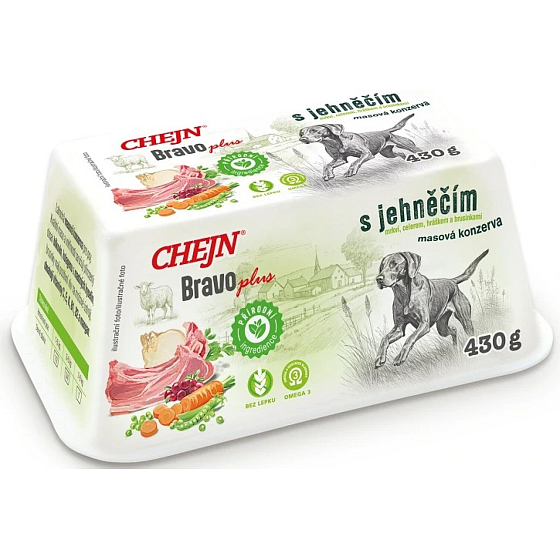 Chejn Bravo Plus Schale für Hunde Lamm, 430 g