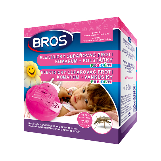 Bros Electric Mückenschutzverdampfer + Ersatzkissen für Kinder 10 Stück