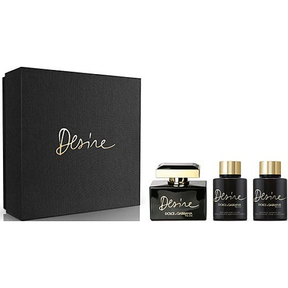 Dolce & Gabbana The One Desire parfümiertes Wasser 75 ml + Körperlotion 100 ml + Duschgel 100 ml, Geschenkset