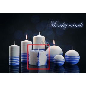 Lima Aromatische Spirale Meeresbrise Kerze weiß - blauer Würfel 65 x 65 mm 1 Stück