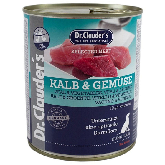 Dr. Clauders Kalbfleisch mit Gemüse komplettes Superpremium Hundefutter 800 g