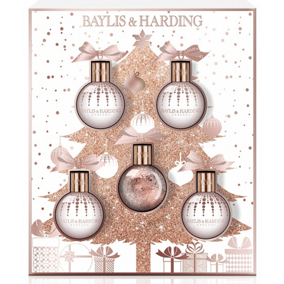 Baylis & Harding Jojoba, Seide und Mandel Körperöl Flüssigseife 100 ml + Duschgel 2 x 100 ml + Körper- und Handlotion 2 x 100 ml, Kosmetikset