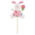 Hase aus Filzvertiefung 8 cm + Spieße pink
