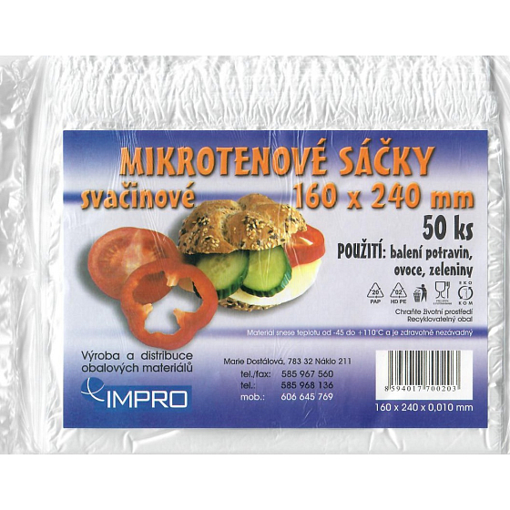 Impro Microtene Snackbeutel 10my 160 x 240 mm 50 Stück