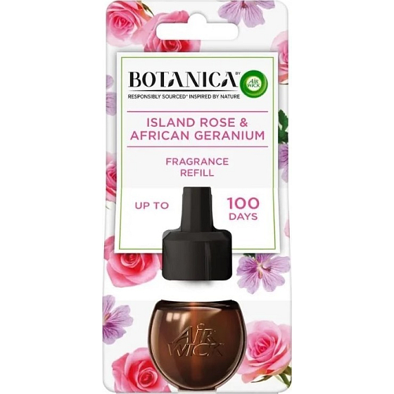 Air Wick Botanica Exotische Rose und Afrikanische Geranie Elektrischer Lufterfrischer Nachfüllung 19 ml