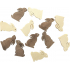 Holzhase beige, braun 4 cm, 12 Stück