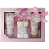 Salsa Collection Pink Peony Duschgel 110 ml + Körperlotion 110 ml + Waschlappen, Kosmetikset