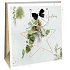 Ditipo Geschenkpapiertüte 12 x 8 x 20 cm Weihnachten goldgrau - goldener Stern mit Zweig