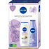 Nivea Smooth Sensation cremige Körperlotion 250 ml + Shea Butter Duschgel mit natürlichem Pflanzenöl 250 ml, Kosmetikset für Frauen