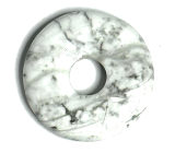 Magnesit / Howlite weiß Donut Naturstein 30 mm, Reinigungsstein