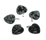 Obsidianflake Herzanhänger Naturstein 20 mm, Stein der Erlösung
