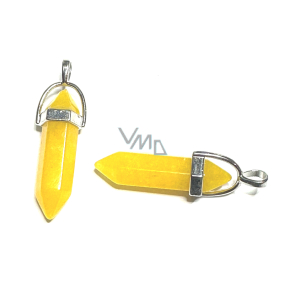 Avanturin gelb Pendel Sechseck Anhänger Naturstein 41 x 13 mm, Glücksstein
