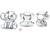 Sterling Silber 925 Elefant für Glück, Glücksarmband Perle 10 mm