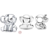 Charme Sterling Silber 925 Elefant für Glück, Perle für Glücksarmband, Tier