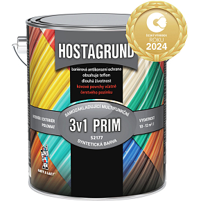 Hostagrund Prim 3v1 S2177 Grund- und Deckfarbe für Metall, 0100 weiß, 2,5 l