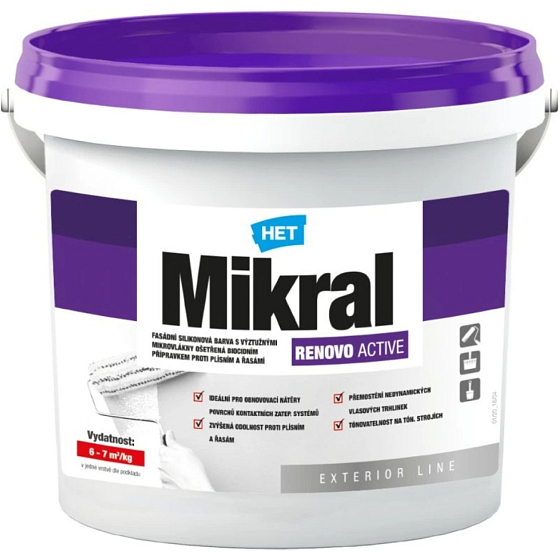 Het Mikral Renovo Active Silikon Außenfarbe, weiß 3 kg