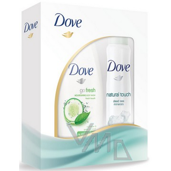 Dove Natural Touch Deodorant Spray 150 ml + Go Fresh Touch Gurke & Grüntee Duschgel 250 ml, Kosmetikset