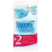Gillette Venus 2 Einfach fertige Rasierer mit Feuchtigkeitsband 4 + 2 Stück für Frauen