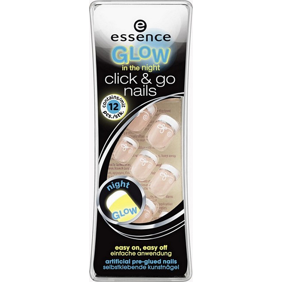 Essence Click & Go Nägel leuchten in der Nacht künstliche Nägel 01 Go, Go, Glow! 12 Stück