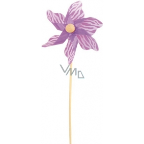 Windrad mit weißem Streifen lila 9 cm + Spieße 1 Stück